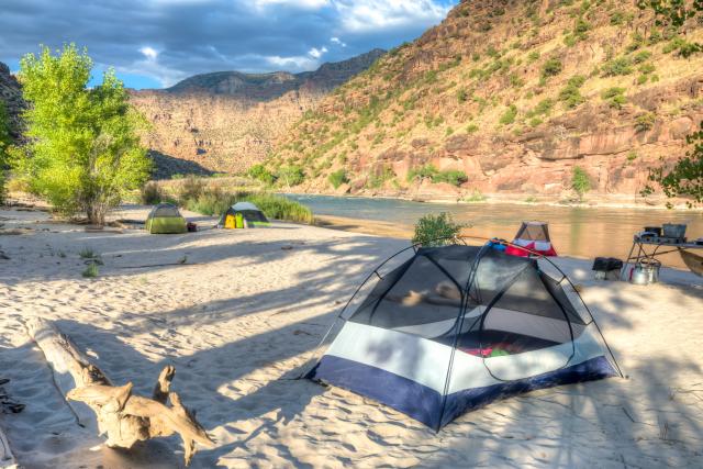 A campsite in Utah's Desolation Canyon Wilderness Area